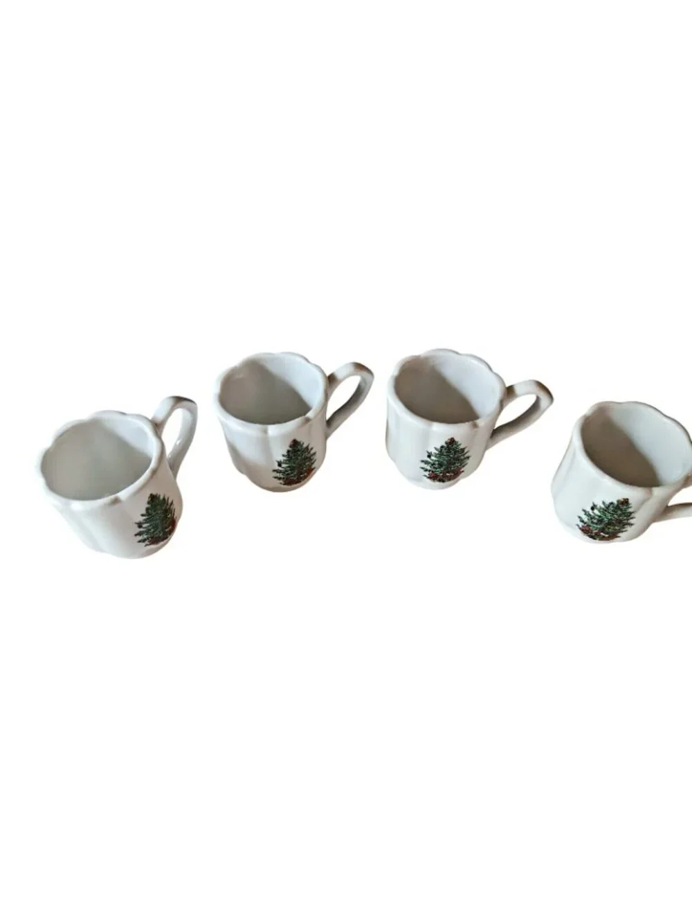 Formalities By Baum Bros Christmas Tree Tea Set & Plates For 4 - Ceramic Holiday